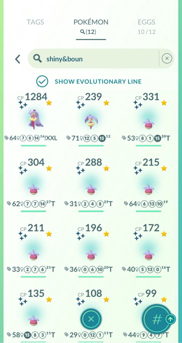 Bounsweet Community Day, only play a small bit, 12 Shinies✨️ 
#PokemonGo #PokemonGoApp #ShinyPokemon #CommunityDay