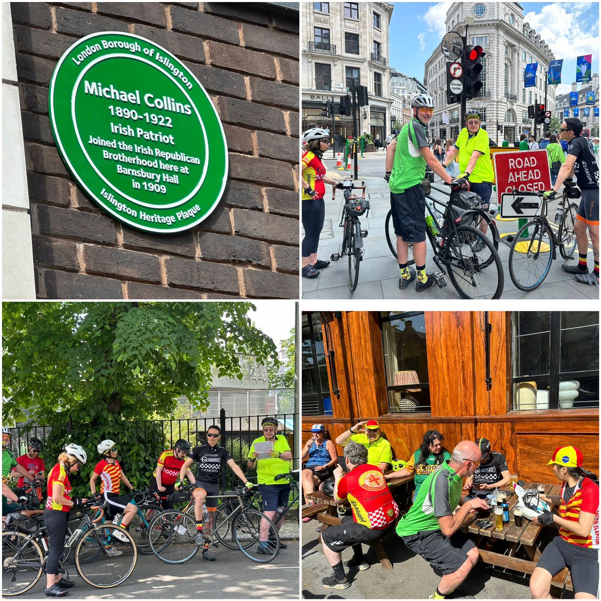 LondonClarion's tweet photo. Yesterday’s club ride was all about #Irish history in #london See our website for forthcoming rides. #clarioncyclingclub #cycling #londonlife https://t.co/7MpHYvQQQf