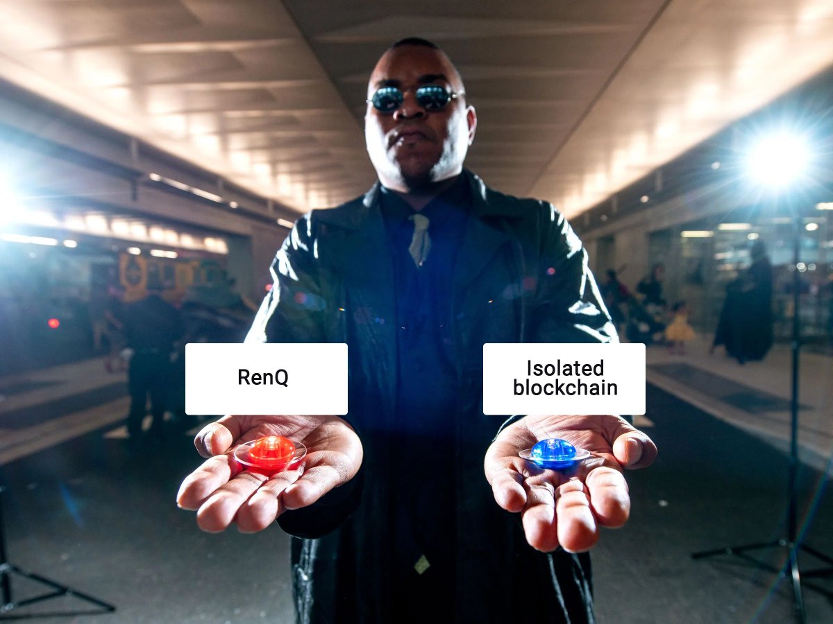 Stay isolated (blue pill) or connect with #Renq (red pill) and enter the world of cross-chain connectivity. Choose wisely! 💊🔗
