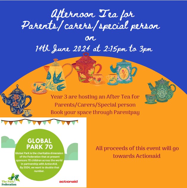 Year 3 pupils are hosting an Afternoon Tea for Parents/carers/special person. All proceeds of this event will go towards ActionAid @actionaiduk #afternoontea #year3 #hayes #charity