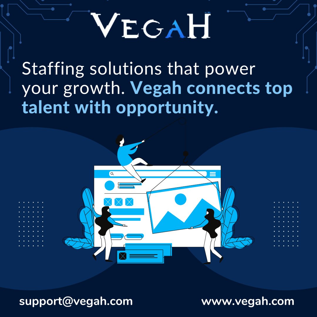 Staffing solutions that power your growth. Vegah connects top talent with opportunity.

#Vegah #VegahLLC #AcceleratingSuccess  #StaffingSolutions #GrowthOpportunities #TopTalent #HumanResources #JobPlacement #CareerAdvancement #WorkforceDevelopment #HiringSolutions #TalentMatch