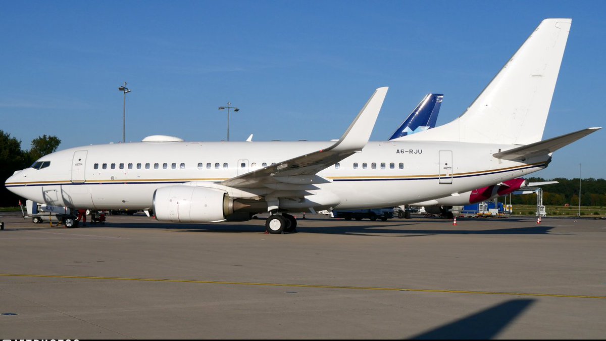 Owner: Royal Jet, Abu Dhabi
Aircraft: Boeing 737-700 BBJ
Interior: 23 VViP Seats, Mid Section lounge area, Master ensuite bedroom area with a queen sized bed, shower facilities, broadband WiFi enabled.
Rate: $ 18,000 USD/Hr. 
Going to Atlanta? It'll be $543,000 at least.