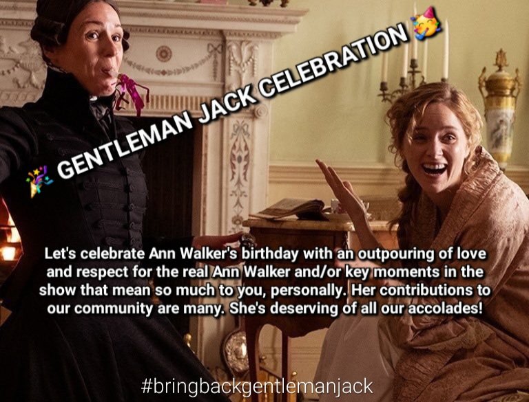 Happy Birthday Ann Walker from the Gentleman Jack fandom! 🥳🥳🥳#BringBackGentlemanJack @BBC @LookoutPointTV