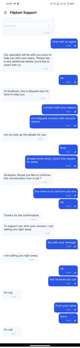I_need_brack's tweet photo. @flipkartsupport 
.
@flipkartsupport They don’t have any resolution of your problem. Pathetic customer service from flipkart. Fake promises from customer service. https://t.co/OMXHTcPm7o
