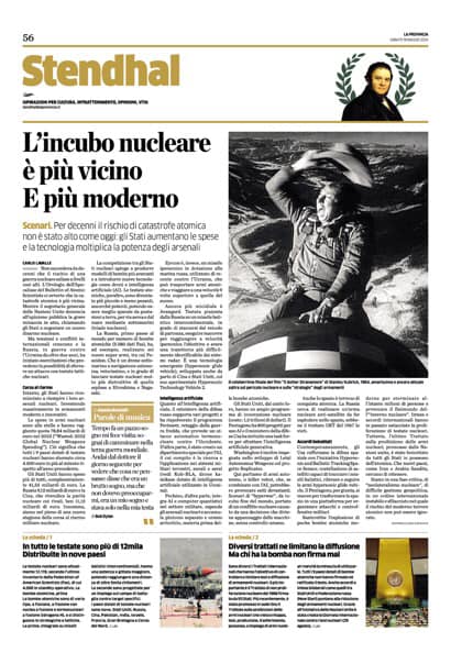 Siamo in una fase critica, di 'neolateralismo nucleare', di difficile gestione geopolitica, in un ordine internazionale instabile e sfilacciato nel quale il rischio del moderno terrore atomico non può essere ignorato
#guerranucleare #bombaatomica