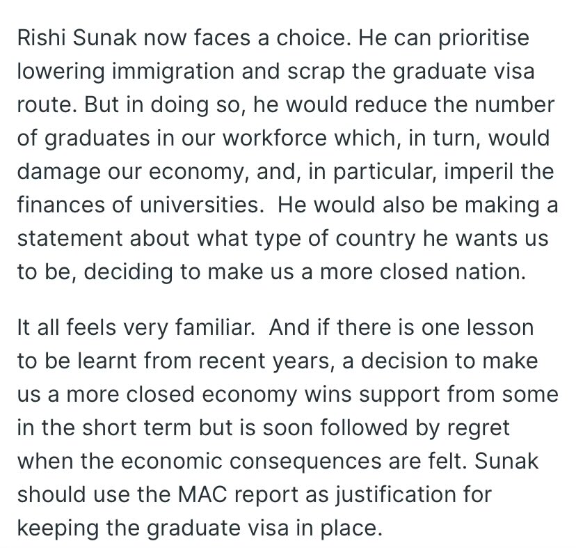 Important Comhome piece from @DavidGauke on why the current Graduate Route debate is not just about protecting £ that benefits home students & UK plc - it’s also about the kind of country we want to be.