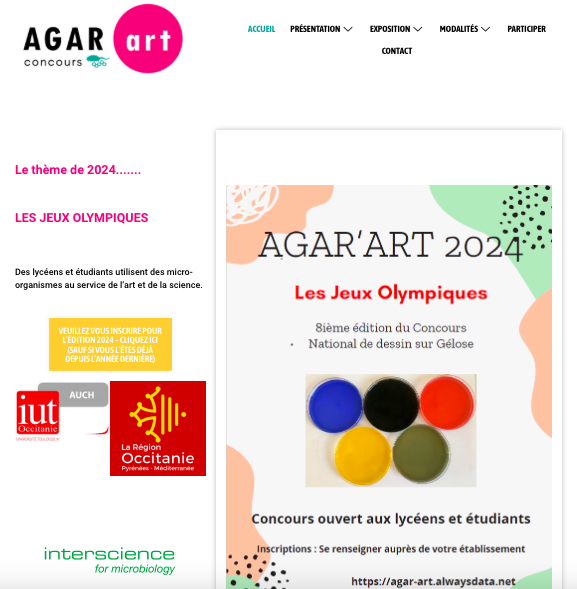 Agar'Art 2024, le vote en ligne est lancé! 😍
le thème #JO2024
agar-art.alwaysdata.net