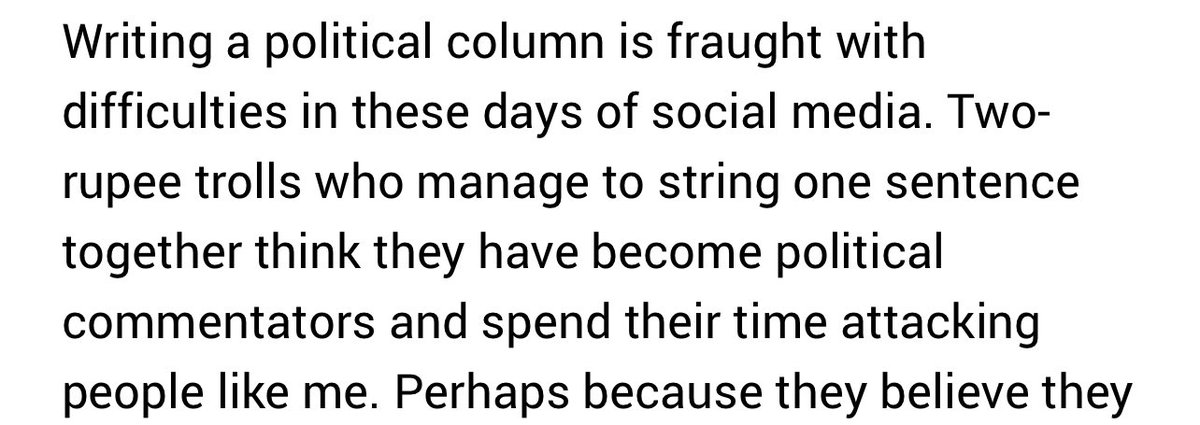I wonder why Indian Express wastes so much valuable space. This is part of Tavleen Singh's column. Every week she is lamenting in this language. No any political thoughts or perspective. week after week venting her frustration towards certain family. Total waste.