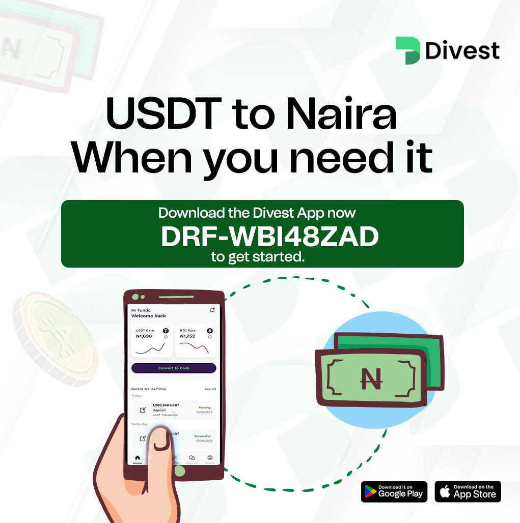If up till now you get USDT and you haven't downloaded Divest, you need manual reset. 💯😁 Hurry and download fast apps.apple.com/us/app/divest/… referral code: DRF-WBI48ZAD