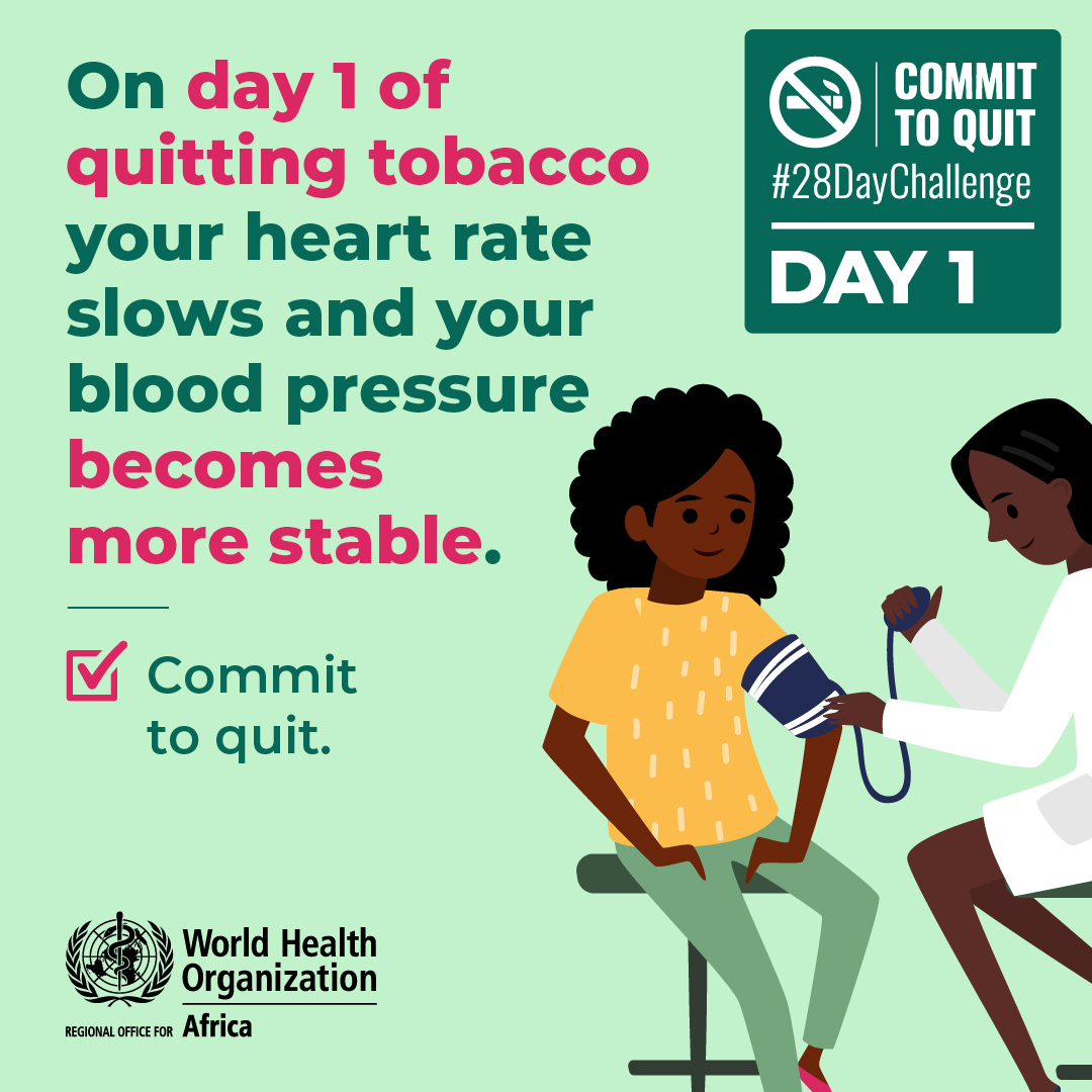 WHOAFRO's tweet photo. Today is a good day to quit smoking!

👨🏿‍🏫Studies show that if you quit #tobacco for 28 days, you are 5X more likely to quit for good.

#CommitToQuit today! 🚭

#MondayMotivation https://t.co/cQ0irOtRmp