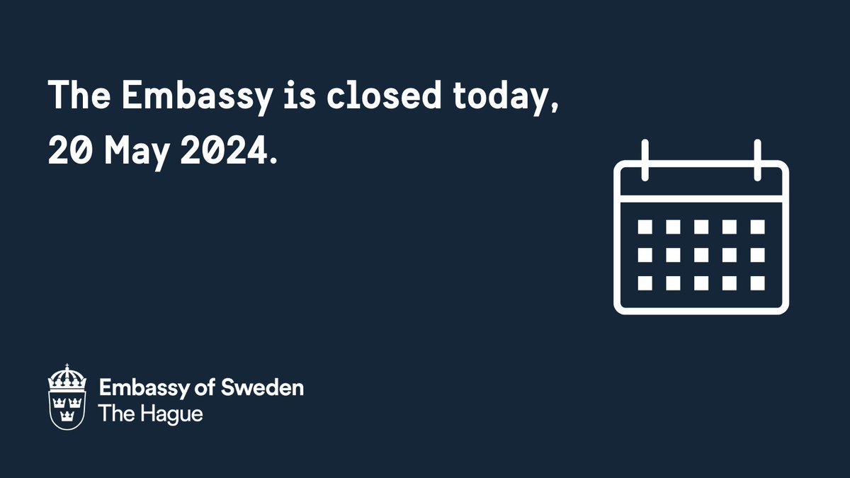 Reminder! The Embassy is closed on Whit Monday 20 May 2024. Welcome back on 21 May 2024.