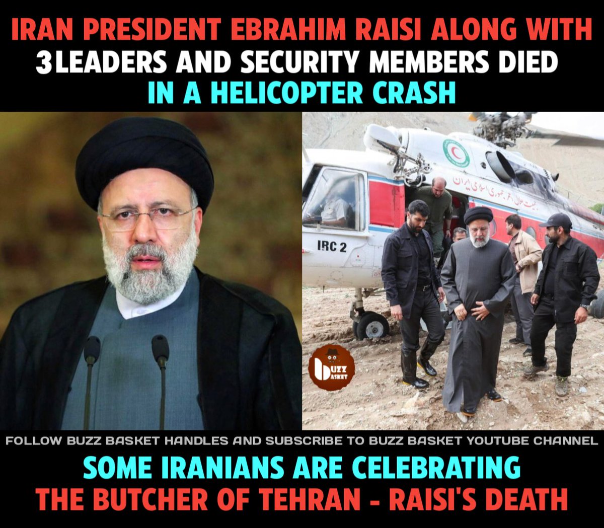 Iran President #EbrahimRaïssi has died at the age of 63 in Helicopter 🚁 Crash #EbrahimRaisi
