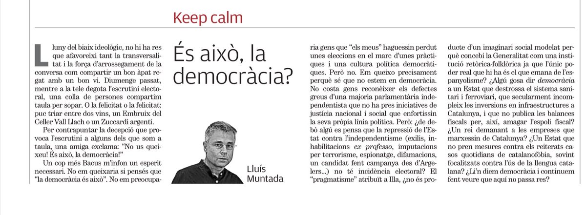 En @muntadalluis ens fa memòria d’uns fets que no tan sols han retallat la democràcia, sinó que tenien com a objectiu debilitar electoralment l’independentisme.