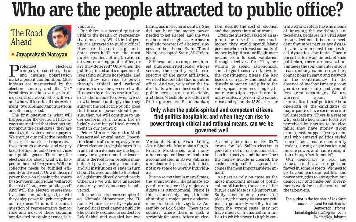 Who are the people attracted to public office? | 20th May 2024 | Free Press Journal