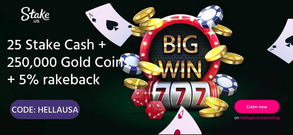 Stake_US_code's tweet image. StakeUS Bonus Code 2024

Here is a list of promo codes and bonuses:

🤩HellaUSA🤩 - Get 25 Stake Cash + 250,000 Gold Coins + 5% rakeback;

🤑Hella200🤑 - Get 55 Stake Cash + 260,000 Gold Coins + 5% rakeback;

🫰HellagoodUSA🫰 - Get 250,000 GOLD COINS + 5% Rakeback