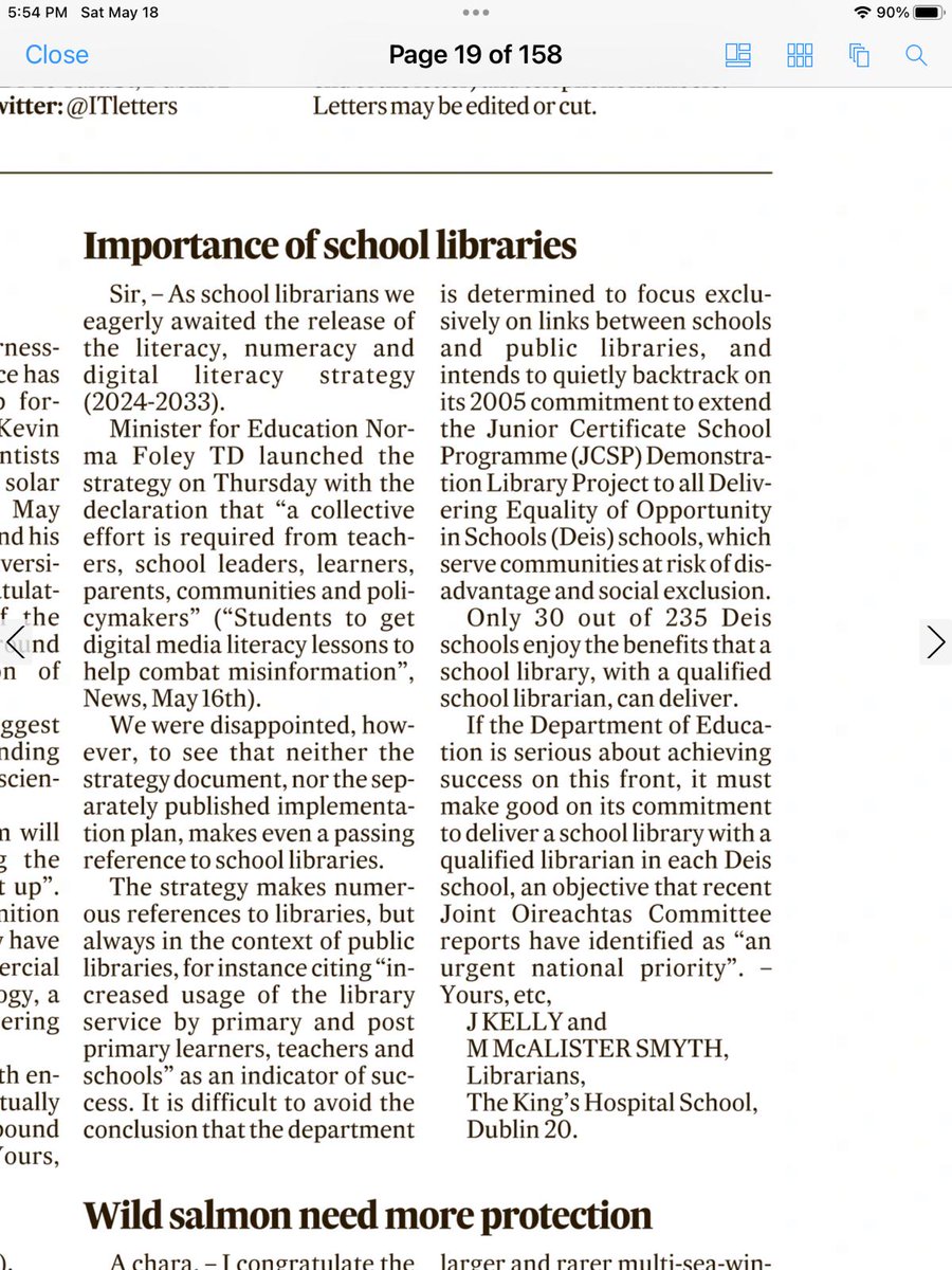 So no school libraries as promised to the DEIS schools? Disappointed that the Department of Education is ignoring the best way to improve literacy levels. Every other country in Europe know a school needs a library. What a shame for our students @Education_Ire @jcsplibraries