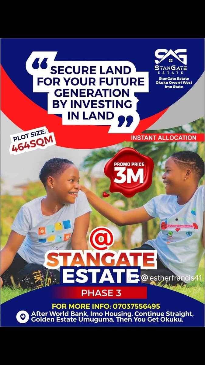 Meryl12620254's tweet photo. Our naira doesn’t have value 
Leave money in the bank now and you will discover that what 3 million bought yesterday can’t buy the same thing in 2 months …. 
The best form of investment now is land banking …. 
StanGate has plots going for as  low as 1.5 million naira . Reach me https://t.co/QTQLZFu98j