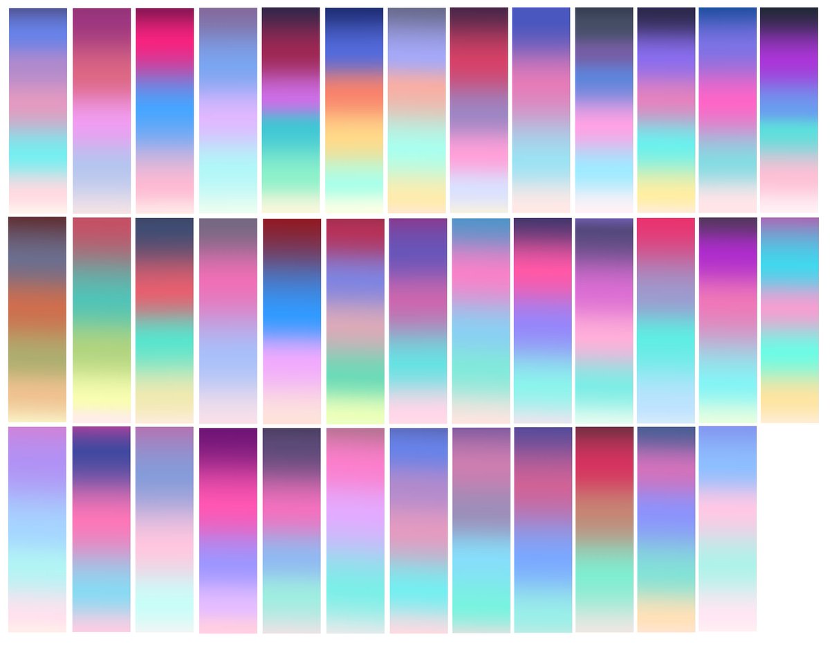 개인적으로 잘 쓰고있는 클튜 소재 - 그라데이션 맵!

하라주쿠 그라데이션 (原宿グラデ)
assets.clip-studio.com/ko-kr/detail?i…
assets.clip-studio.com/ko-kr/detail?i…
assets.clip-studio.com/ko-kr/detail?i…

3종류 있고 무료예요!
레트로 느낌 내기도 좋은데, 저는 비교(밝음)으로 올리고 불투명도 조절해서 자주 씁니다!