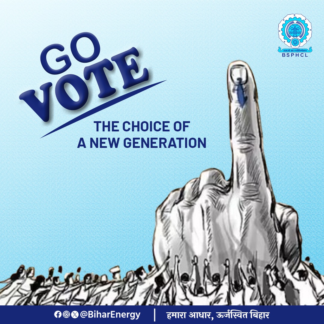 BiharEnergy's tweet image. Your vote is your voice. Make it count and shape the future you want to see.

#VotingAwareness #Vote #ChunavKaParv

@ECISVEEP @SpokespersonECI