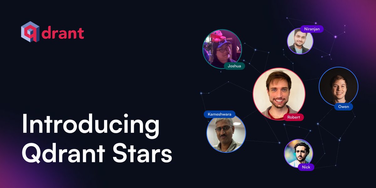 🌟 Big news! We are excited to roll out Qdrant Stars, our ambassador program designed to recognize and support the developers, researchers, and leaders simplifying and enriching the vector search space.

With this program, our top contributors will get exclusive benefits,