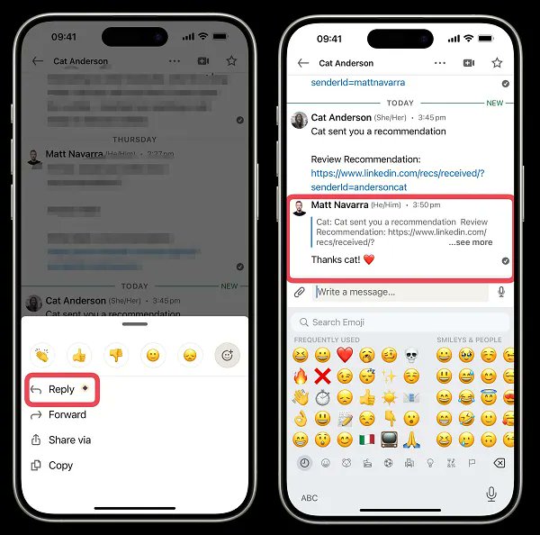 LinkedIn has introduced the option to reply to specific direct messages (DMs) on mobile devices. Users can tap the Messaging icon, select the message to reply to, and draft their response at the bottom of the screen. #AfricaTweetChat