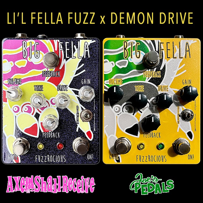 Fuzzrocious mashes up its Li'l Fella Fuzz and Demon Drive variants in the one Big Fella Pedal - available in various colourways - guitarpedalx.com/news/gpx-blog/… <a href="/fuzzrocious/">FUZZROCIOUS PEDALS</a> @axeandyoushallreceive@joespedals #fuzzrocious #fuzzociousbigfella #fuzzrociouslilfella #fuzzrociousdemon