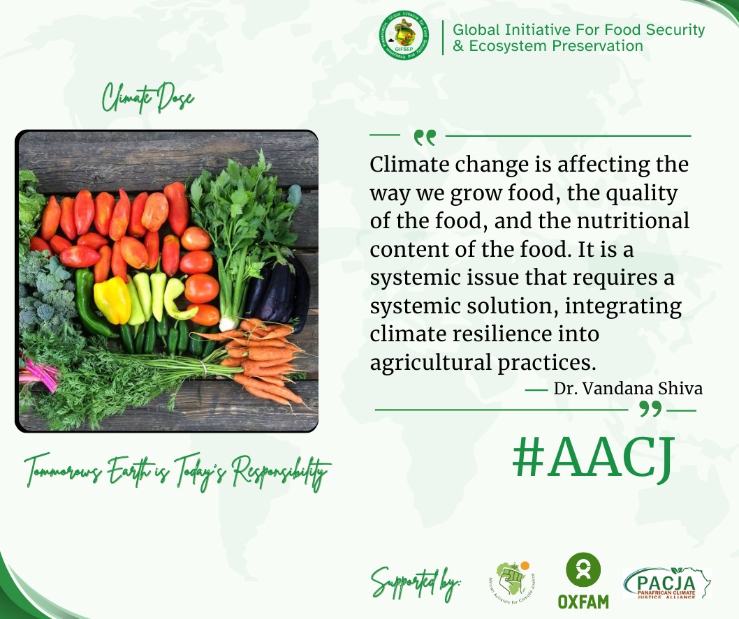 Our food systems are rapidly changing due to climate change. We must adopt new practices in order to feed the world in a sustainable manner. #AACJ #AACJinNigeria #FoodSystems #RegenerativeAgriculture