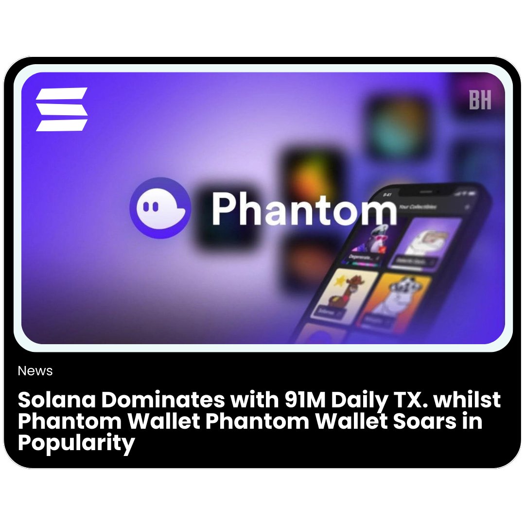 Solana outpaces Ethereum with 91M daily transactions as Phantom Wallet climbs to third place in Apple’s utility category, signaling growth and broader crypto adoption ⚡️📲