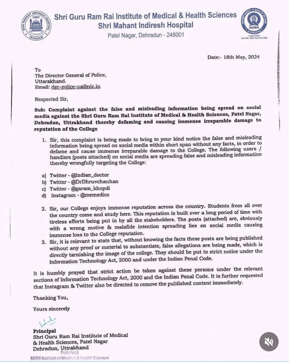 Parmana75684584's tweet photo. Incidence🚨
 Dr. Divesh Garg, Junior Resident at Dept. of Paediatrics, Shri Mahant Indiresh Hospital, #Dehradun has committed suicide due departmental toxicity and harassment.
All docs of are demanding strict action against officials who are responsible for suicide.
#medtwitter https://t.co/TQ7J9IZjHg