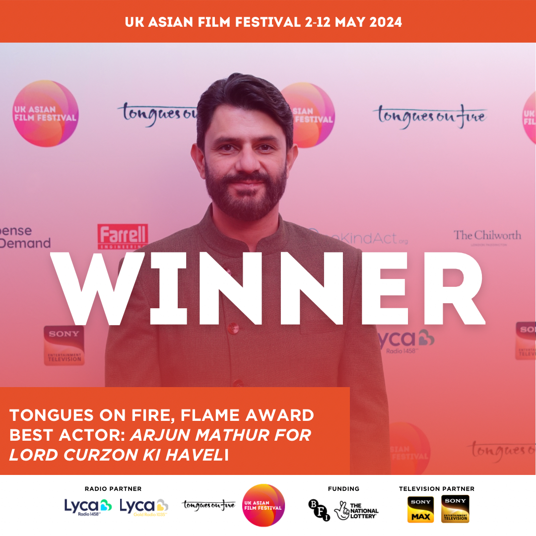 The award gala ceremony was an amazing evening with some incredible winners…

Congratulations to Arjun Mathur for winning the Tongues on Fire, Flame Award for Best Actor for Lord Curzon Ki Haveli.

On behalf of the team at UKAFF, well done on your incredible achievement.