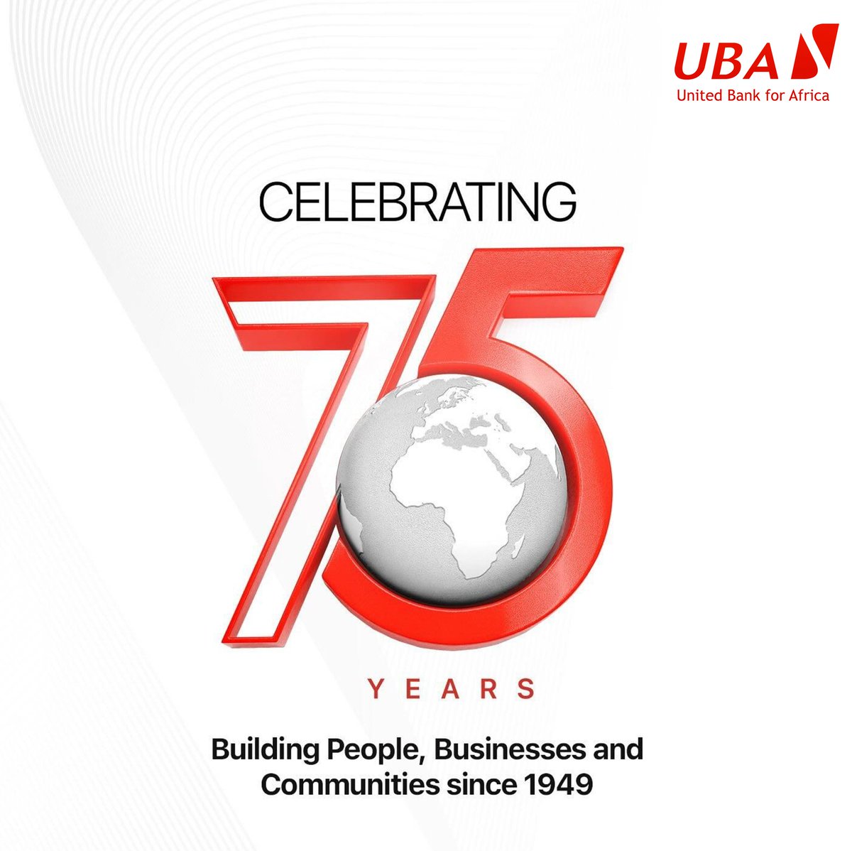 Today marks a significant milestone as UBA celebrates 75 years of serving Africa. We extend our deepest gratitude to our esteemed customers whose unwavering trust has propelled us forward. As we commemorate this journey, we renew our commitment to fostering growth and prosperity