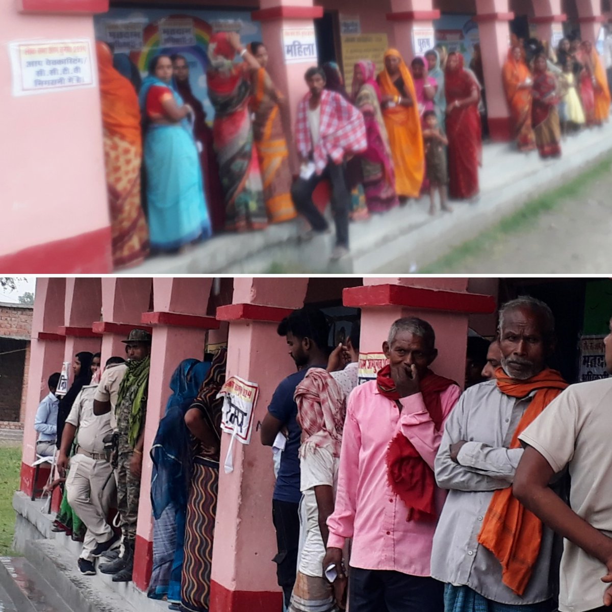 Voters at the polling booth in Phakuli, Muzffapur, Bihar during fifth phase of India's  Lok Sabha election. 20/05/2024. #IndianElection #PhotoJournalism @Kishore_chandra @KanakManiDixit @santagaha @Smita_Sharma @sardesairajdeep @gunaraj @sudheerktm