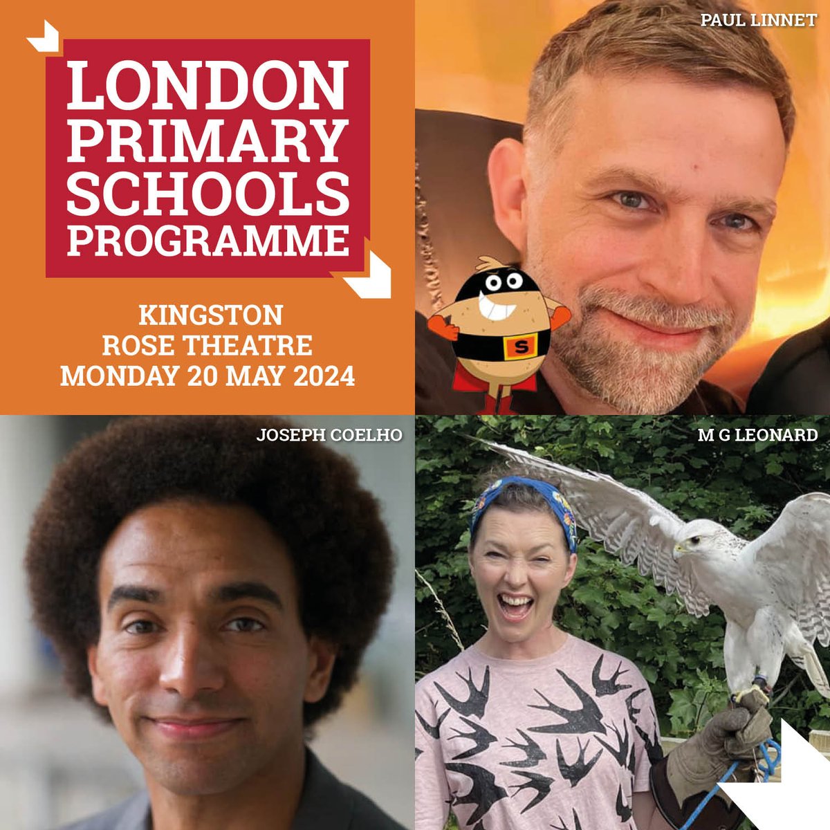 HOORAY! IT'S TODAY! Our FREE Primary Schools Programme for @RBKingston is here @Rosetheatre! See you soon @UKlaureate @JosephACoelho @MGLnrd AND @PaulLinnet! barneskidslitfest.org/schools/