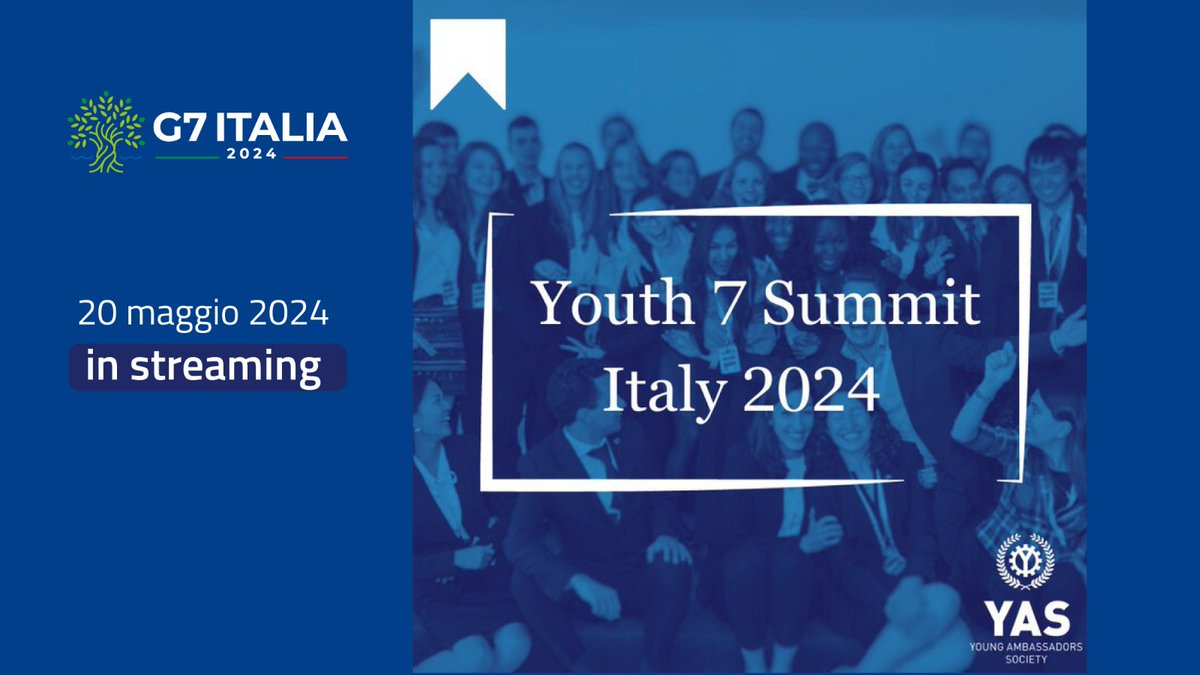 🔴Il Vice Presidente del Consiglio e Min. degli Esteri @Antonio_Tajani apre il Summit #Y7 Italy @G7 🇮🇹 2024 - #G7 Italia Engagement Group.
@YAS_Society

⏲️Segui la diretta streaming ⤵️
youtube.com/live/DA1F95tn8…