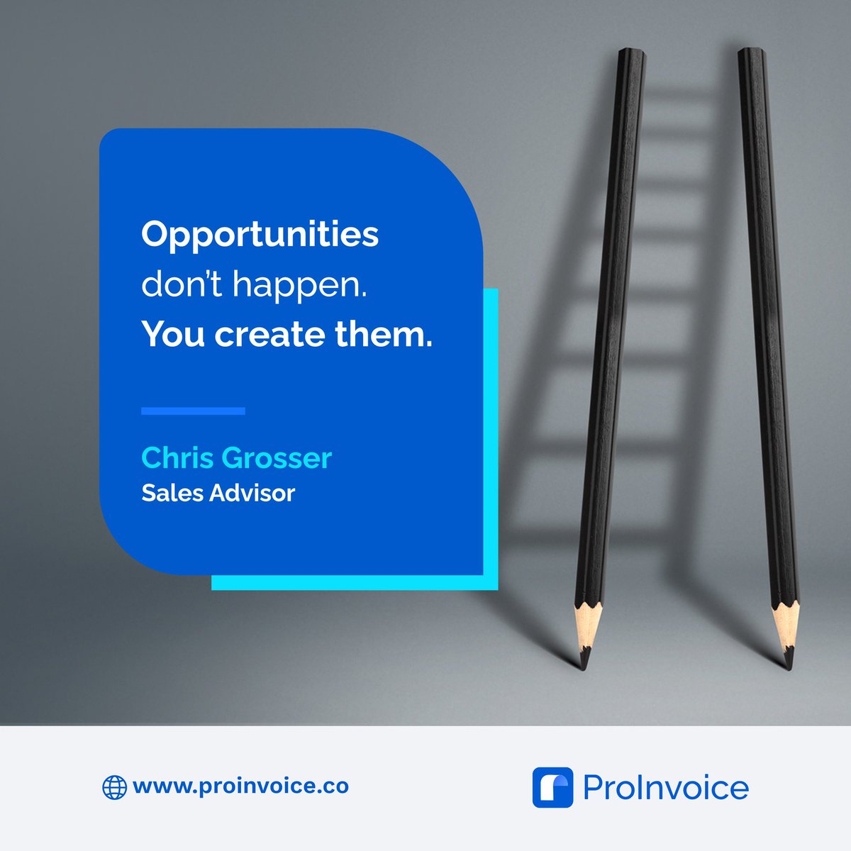 This is the motivation to step out from your comfort zone and create the opportunity you desire.

#MondayMotivation 
#BusinessGoals 
#EntrepreneurMindset 
#BusinessGrowth 
#MotivatedMonday 
#SuccessMindset 
#BusinessInspiration 
#ProInvoice 
#growwithproinvoice