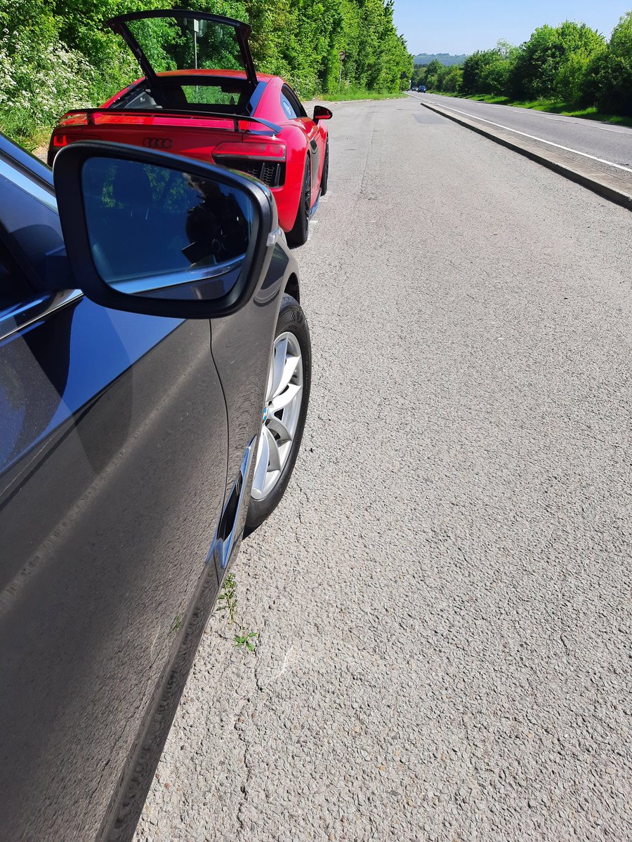 #RPU noticed this Audi R8 V10 travelling far in excess of the speed limit, in the opposite direction on the A36 near Warminster. We went to catch it up but didn't have to try hard as just around the corner, we found it parked with transmission fluid everywhere. #expensive