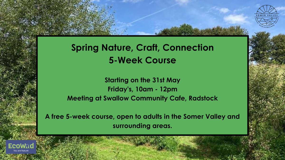 Our next Nature, Craft, Connection course with EcoWild starts on Friday 31st May Book here - bookwhen.com/ecowild/e/ev-s…
