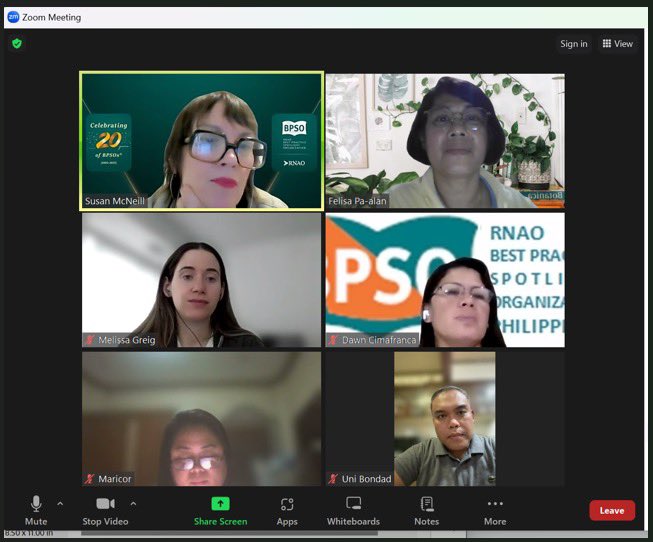 MyBPSO Report Review last April 19, 2024 with Susan McNeill, Associate Director for Guideline Implementation and Knowledge Transfer International Affairs and Best Practice Guidelines (IABPG) Centre and Melissa Greig, International #BPSO &amp; IABPG Centre Project Coordinator #RNAO