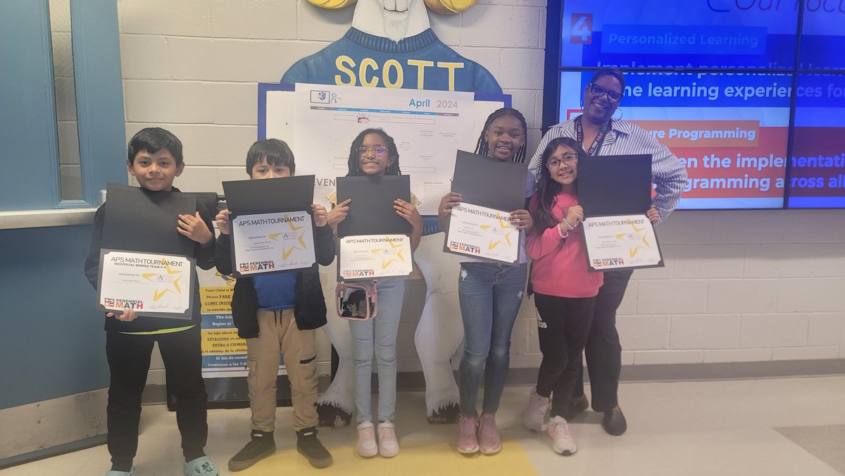fpratt_eds's tweet photo. Congratulations to all the math students @APSBoydES, @UsherCollierES, @APSDobbs, and @APSWJScott who participated in the competition! Your dedication and hard work have truly paid off!#perennialmath https://t.co/mt5vFN0J20