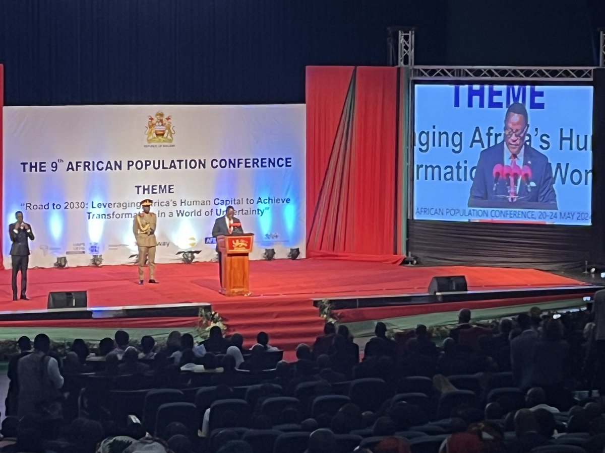 His Excellency the President of Malawi, Dr. Lazarus McCarthy Chakwera, officially opens the 9th African Population Conference. @UAPS_UEPA @Pop_Council @MalawiGovt