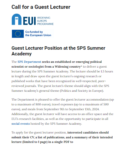 Filip Kostelka (@filip_kostelka) on Twitter photo One week left to apply for a guest lecturer position at the SPS Summer Academy (September 9-13). An opportunity for pol. scientists and sociologists from CEE & beyond. Apply by 27/05 and follow in the footsteps of the amazing <a href="/MartaKolcz/">Marta Kołczyńska</a> ! #polsci One week left to apply for a guest lecturer position at the SPS Summer Academy (September 9-13). An opportunity for pol. scientists and sociologists from CEE & beyond. Apply by 27/05 and follow in the footsteps of the amazing <a href="/MartaKolcz/">Marta Kołczyńska</a> ! #polsci