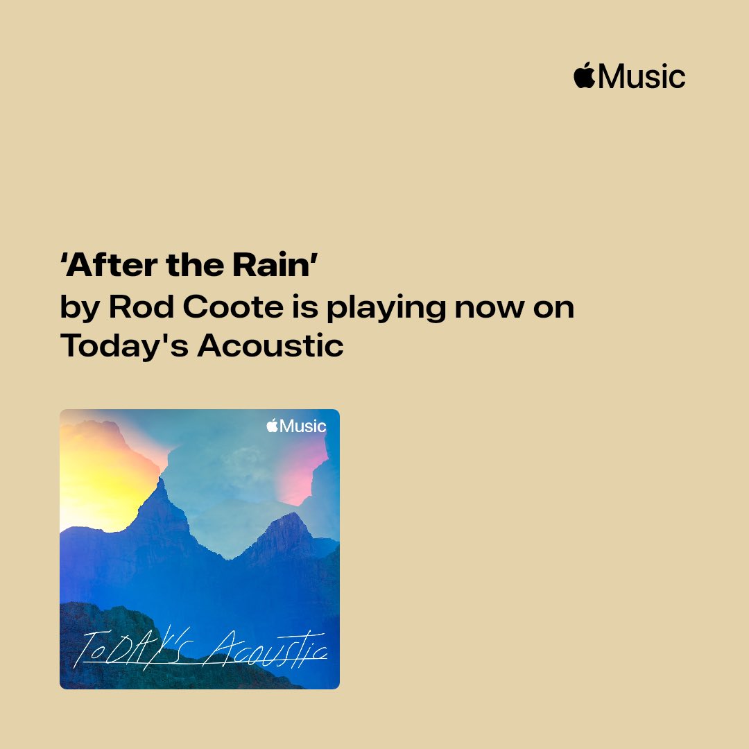 RodCoote's tweet photo. Thanks @AppleMusic for adding ‘After The Rain’ to these beautiful acoustic chill playlists ⛰️ 🪕 https://t.co/x1DbJPdSyG