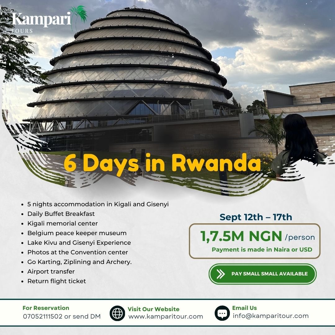 Kampari_Tours's tweet image. Tell us in the comments: What activity are you most excited about? Tag a friend you want to explore Rwanda with!
#RwandaTrip #KigaliMemorial #ConventionCenter #TravelGo