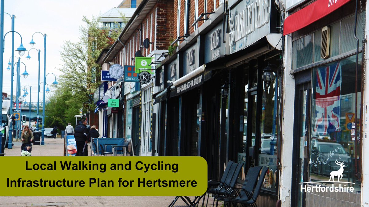 We’re looking for local businesses to be involved in helping to make safer, healthier streets for people to walk, wheel and cycle in #Hertsmere. Go to hertfordshire.gov.uk/HertsmereLCWIP to view our draft plans and give your feedback. #walking #cycling #activetravel