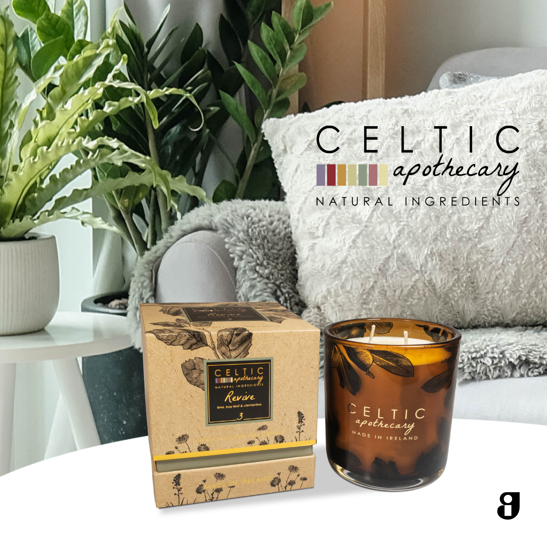 Experience the refreshing aroma of our Revive double wick candle

- Double wick candle
- Made from 100% Natural wax
- Can be washed in the dishwasher
- No parabens, sulphates or toxins
- Available in 4 aromas
- Proudly made in Ireland

ow.ly/QatV50RJqsq

#celticcandles