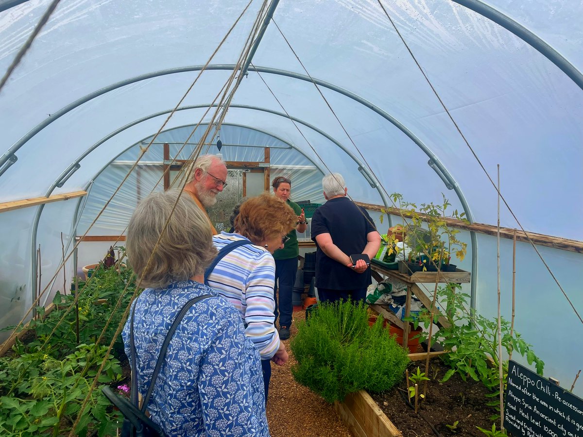 Lovely to welcome #Warwick Horticultural Society & members of @hillclosegarden for a tour of our #organicgarden & #HeritageSeedlibrary last week. We have plenty of tour dates left this summer - so if you'd like to learn #organicgardening techniques go to gardenorganic.org.uk/events.