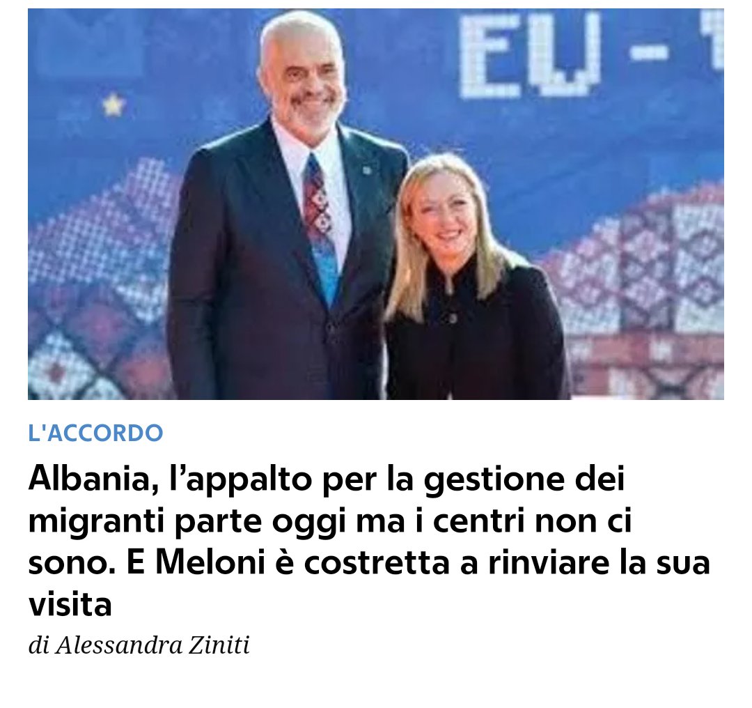 Per chi lo avesse dimenticato: che sia #Italia o #Albania, #pontesullostretto o centri di accoglienza, il risultato è sempre lo stesso: fiumi di soldi, ritardi e zero risultati.