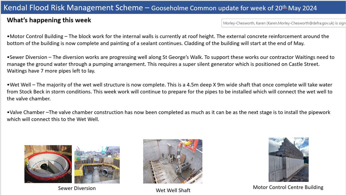 To keep you updated on the construction of the Kendal Flood Scheme, here is the work programme for the Gooseholme area week commencing May 20, 2024 . More information is available on Kendal Flood Hub thefloodhub.co.uk/kendal/whats-h… #KendalFloodScheme #Kendal