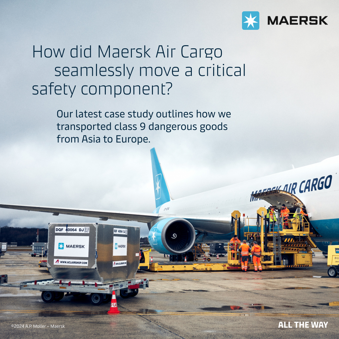 When a prominent German motor vehicle manufacturer needed to move airbags from Hangzhou, China to Billund, Denmark, Maersk Air Cargo stepped up to deliver. Read the case study here: spkl.io/601444ZTm #MaerskAirCargo #AirFreight #AirCargo #CargoSecurity #Maersk