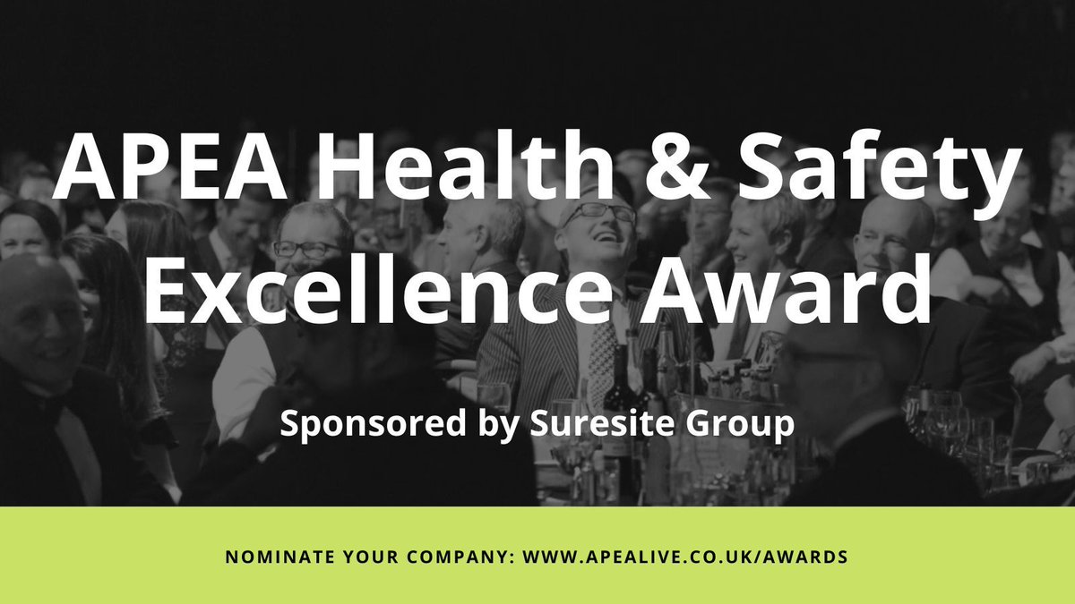 APEA (@apea_org) on Twitter photo Nominate your company for the APEA Health & Safety Excellence Award 2024
Enter Now: apealive.co.uk/awards/apea-he…
This award is sponsored by Suresite Group (<a href="/SuresiteGroup/">Suresite Group</a>). Nominate your company for the APEA Health & Safety Excellence Award 2024
Enter Now: apealive.co.uk/awards/apea-he…
This award is sponsored by Suresite Group (<a href="/SuresiteGroup/">Suresite Group</a>).